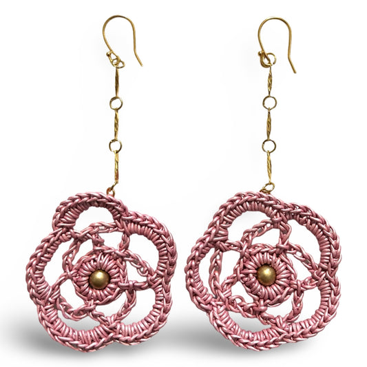 Wildflower Whisper Leather Lace earrings, Boho Bloom for the Free-Spirited Soul