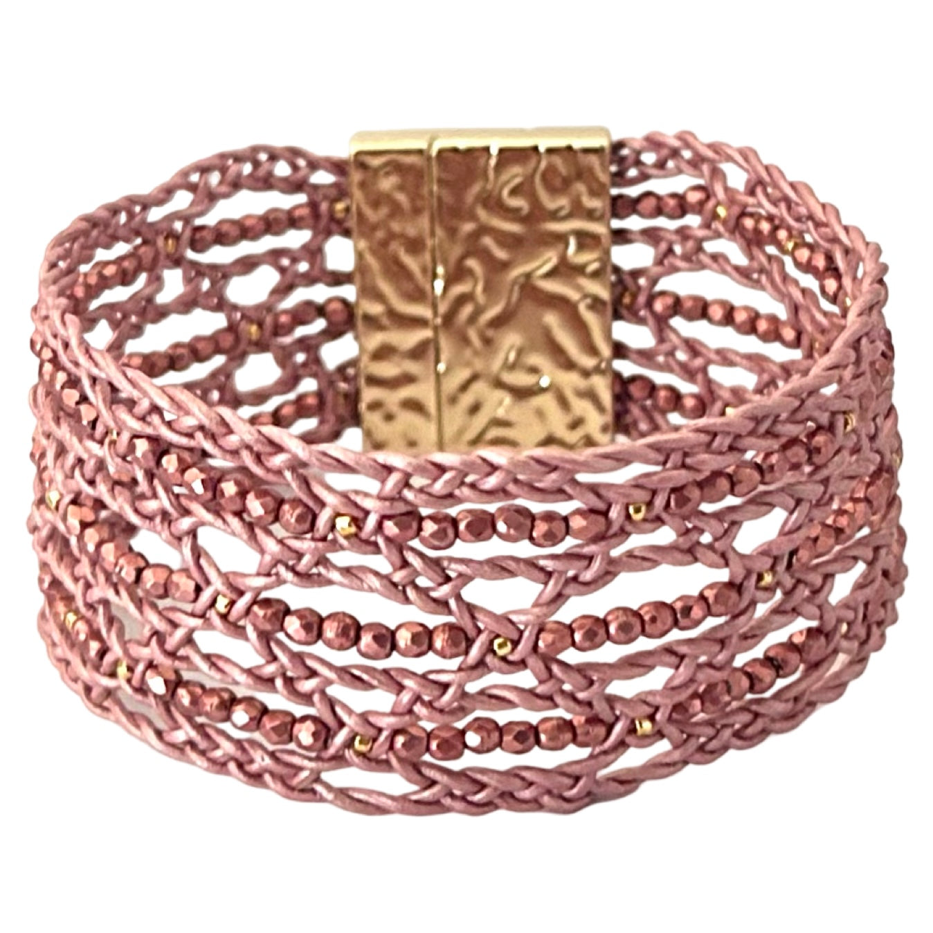 Shimmering Lace bracelet, Soft Shine in Handcrafted Leather