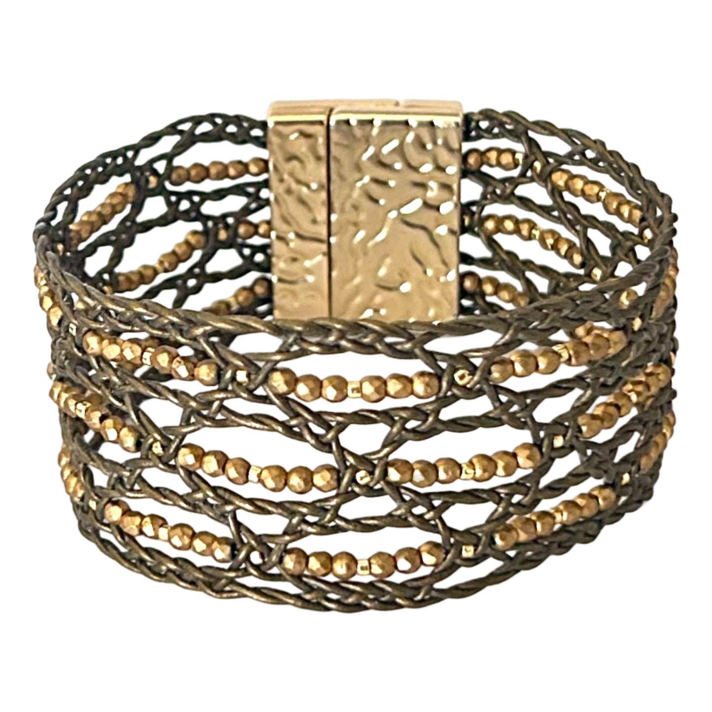 Shimmering Lace bracelet, Soft Shine in Handcrafted Leather