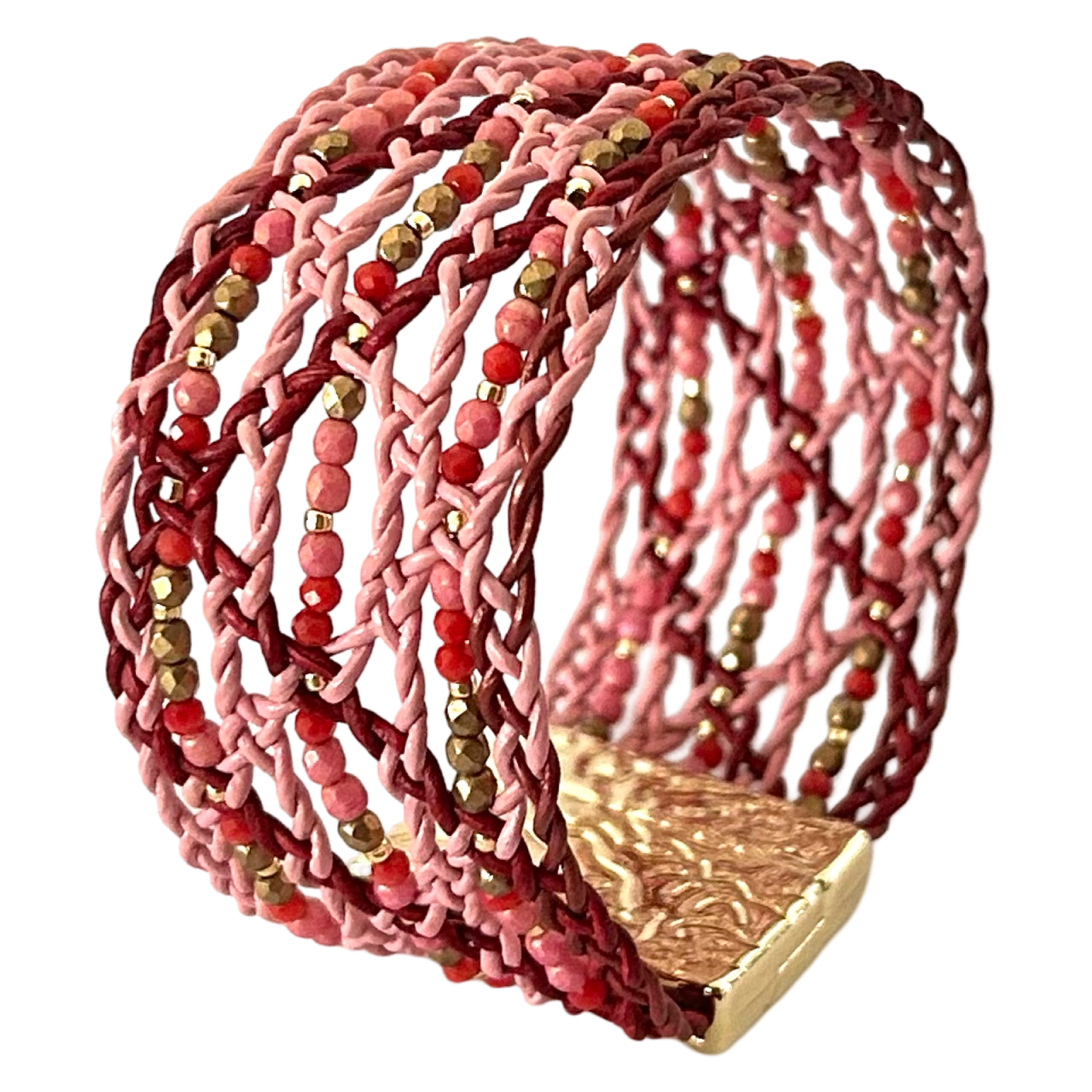 Wild Rose Delicate Leather bracelet with Soft Color Layers