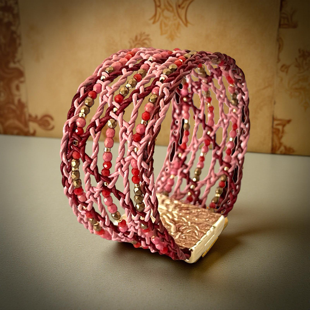Wild Rose Delicate Leather bracelet with Soft Color Layers