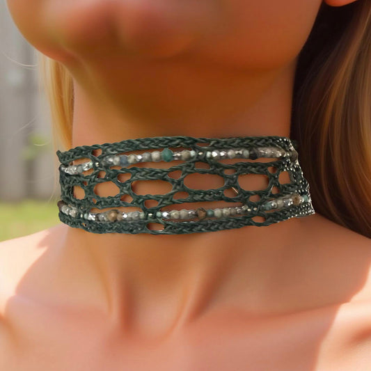 Wild Spirit Leather necklace, Desert Light, Earthbound Soul