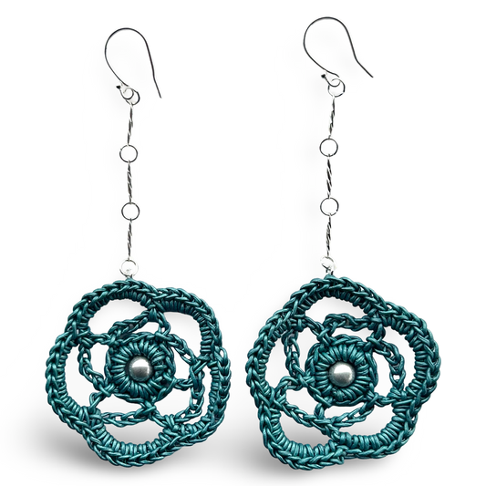 Wildflower Whisper Leather Lace earrings, Boho Bloom for the Free-Spirited Soul