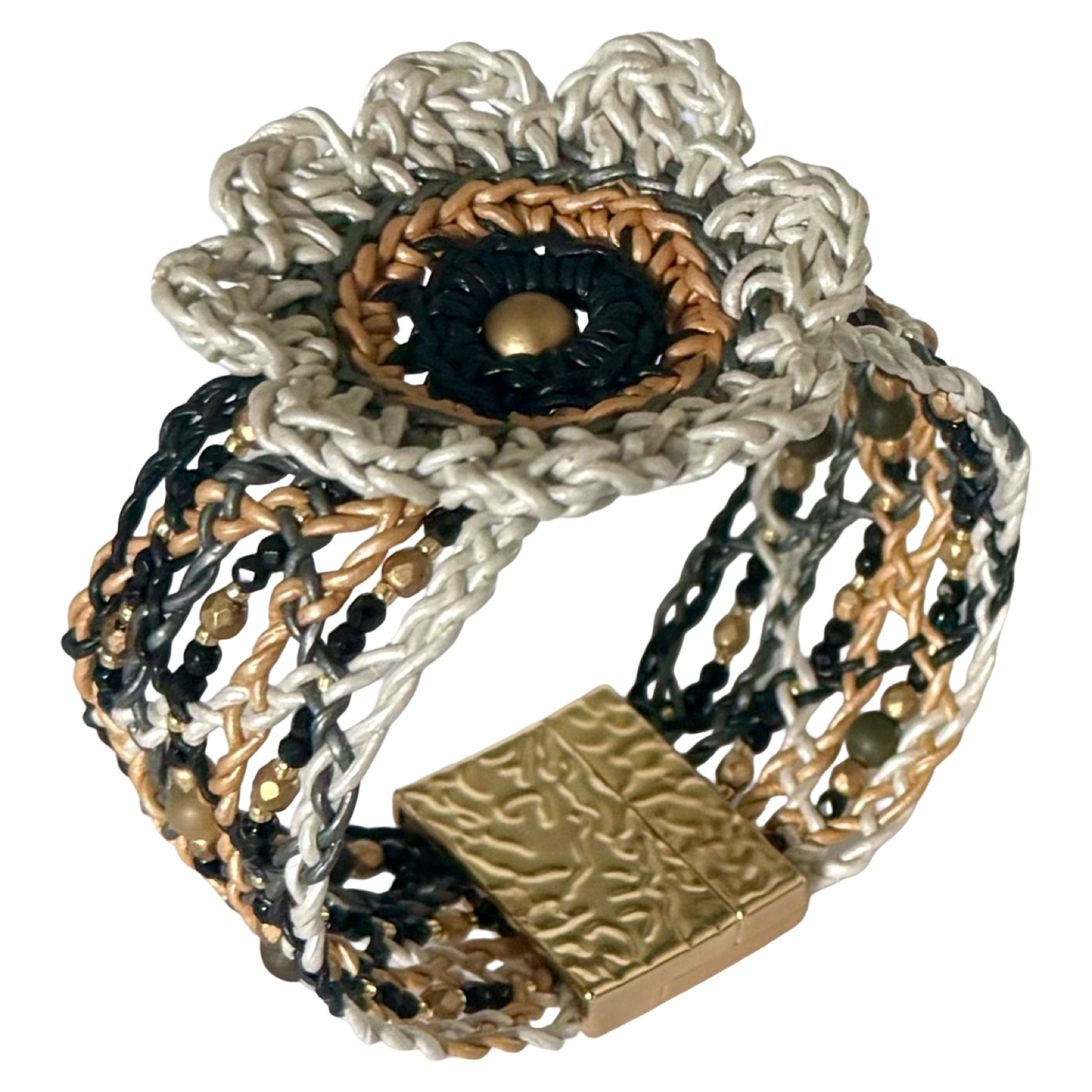 Mandala Muse Leather Bracelet – A Bloom of Color, A Circle of Light