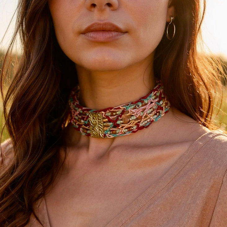 Mandala Muse Leather Choker – A Circle of Light, Close to the Heart