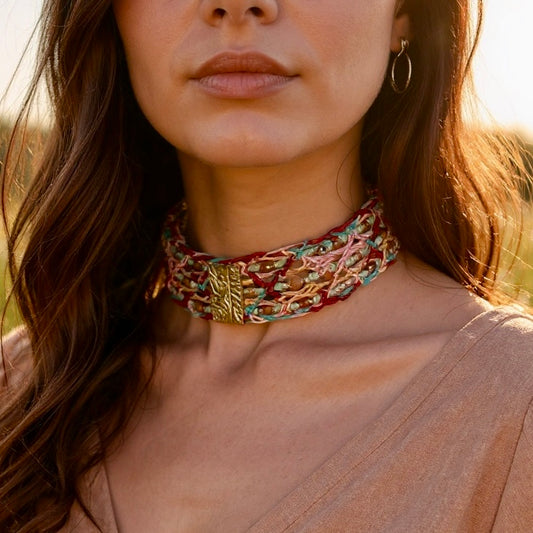 Mandala Muse Leather Choker – A Circle of Light, Close to the Heart