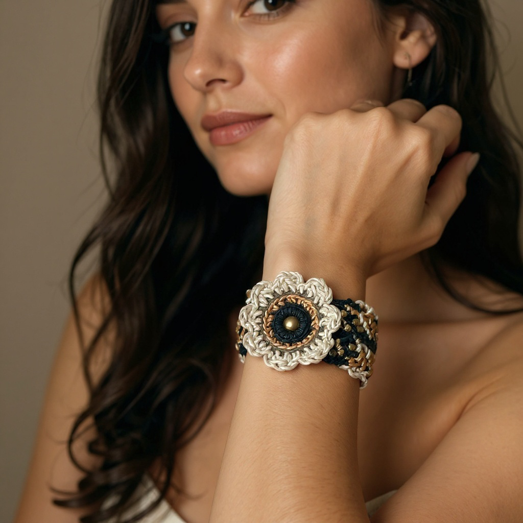 Mandala Muse Leather Bracelet – A Bloom of Color, A Circle of Light