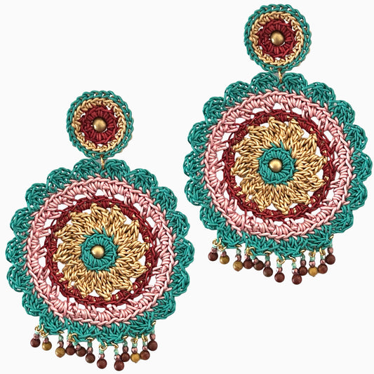 Mandala Muse leather earrings, Bold Beauty, Sacred Shape, Earthborn Spirit