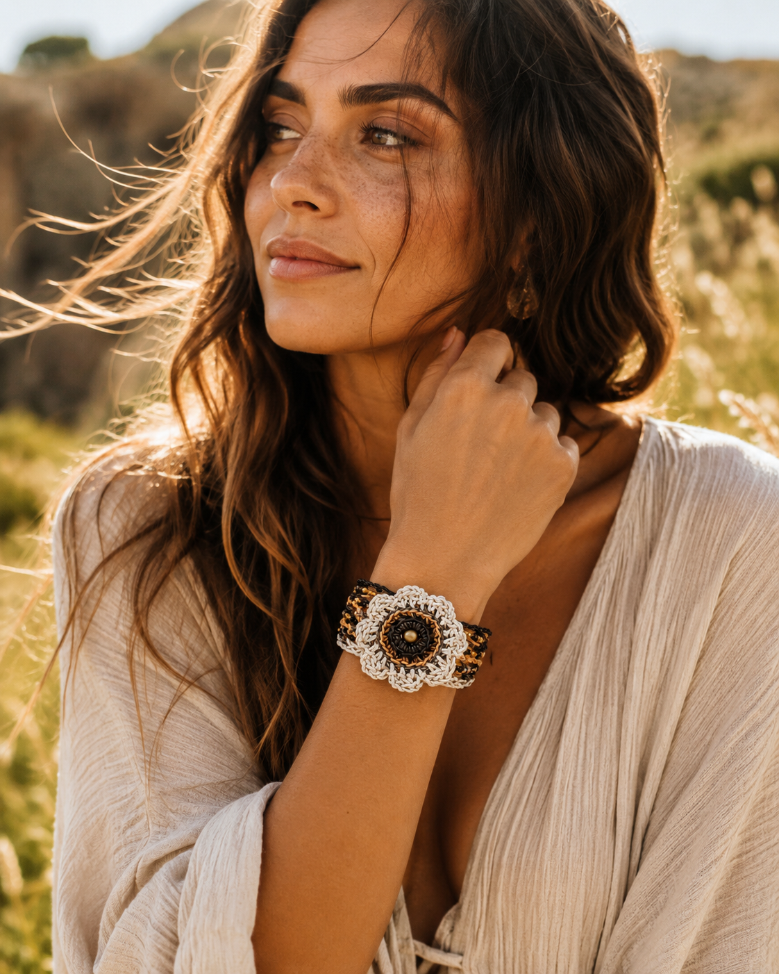 Mandala Muse Leather Bracelet – A Bloom of Color, A Circle of Light