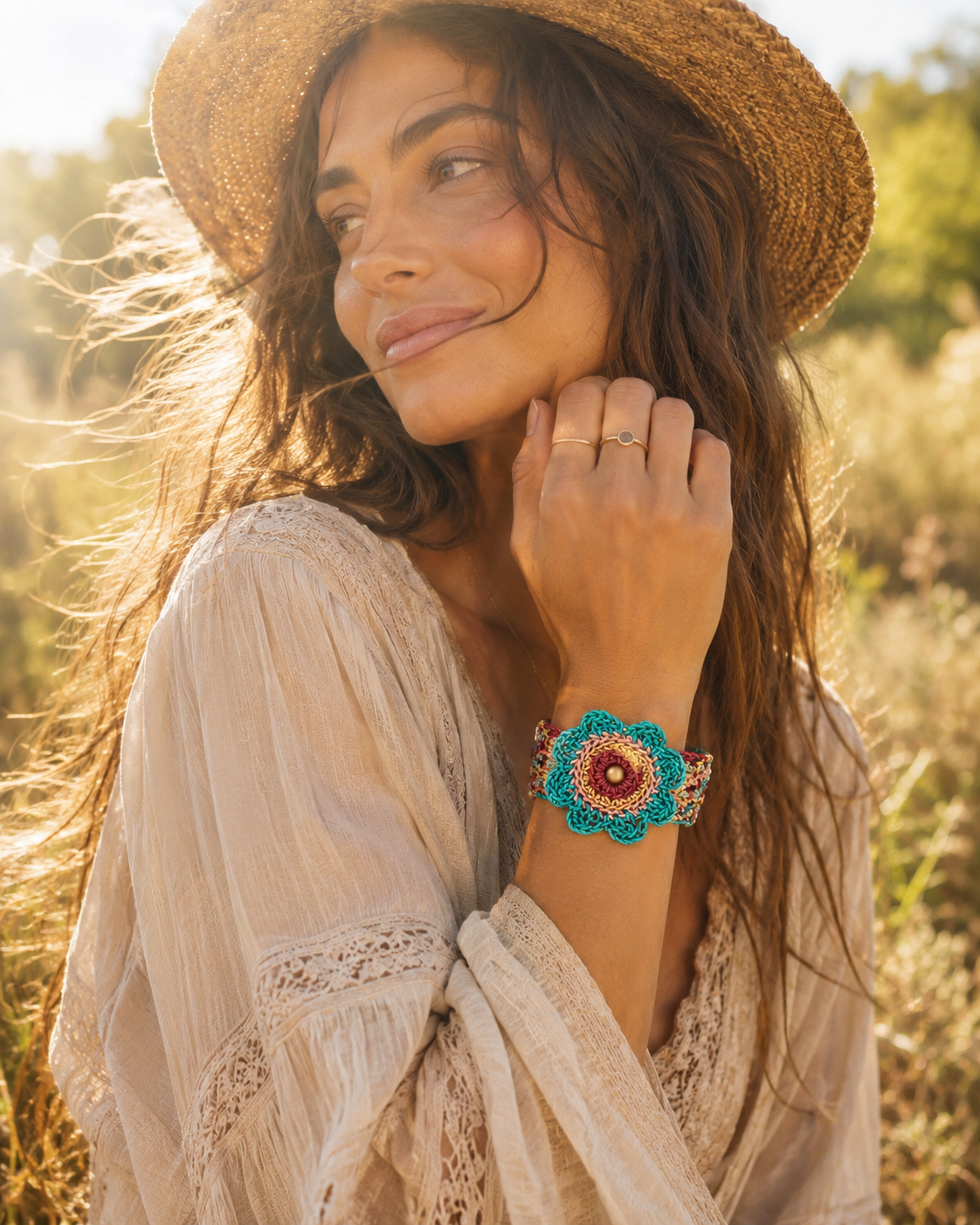 Mandala Muse Leather Bracelet – A Bloom of Color, A Circle of Light