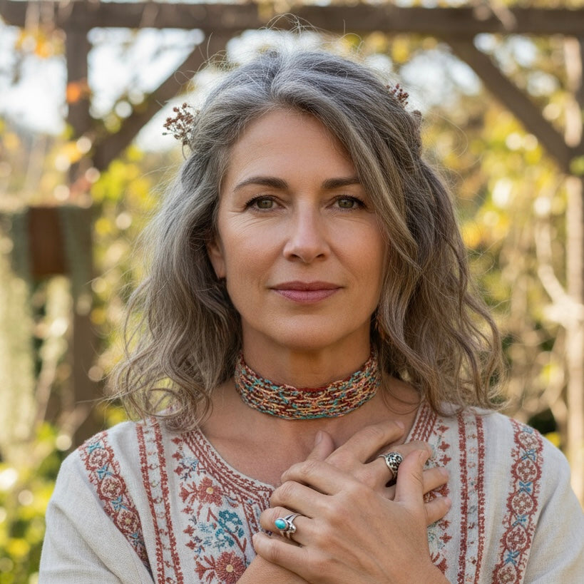 Mandala Muse Leather Choker – A Circle of Light, Close to the Heart