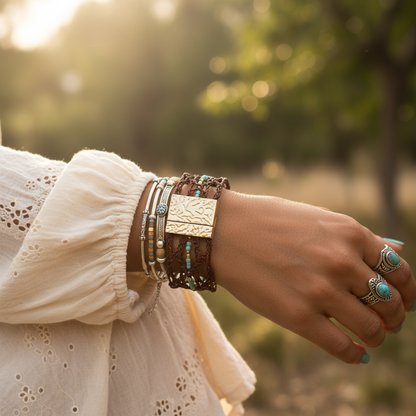 Wild Grace leather bracelet, Boho Inspired Style with Spirit