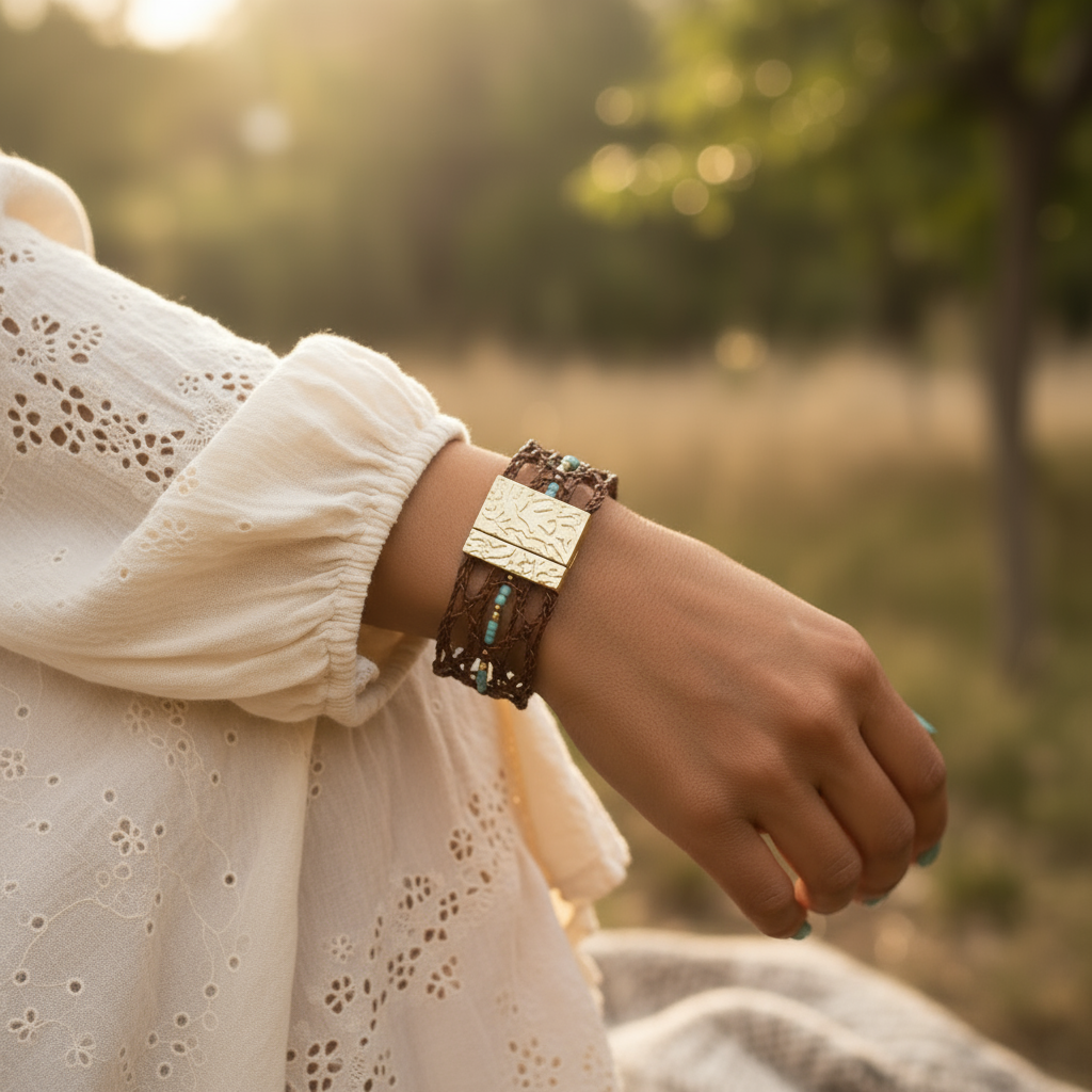 Wild Grace leather bracelet, Boho Inspired Style with Spirit