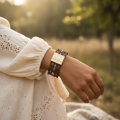 Wild Grace leather bracelet, Boho Inspired Style with Spirit