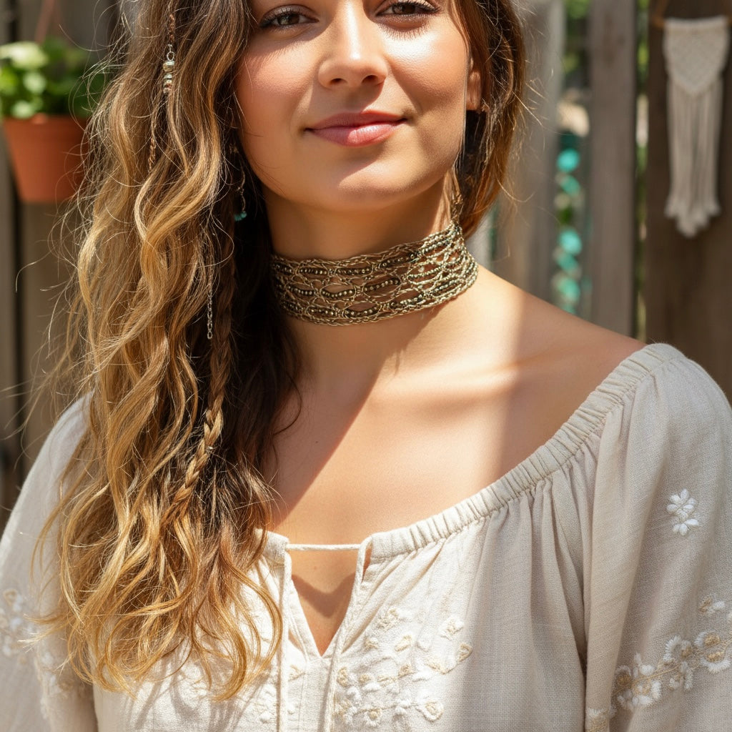 Shimmering Lace Necklace — Radiance, Woven Close to the Heart