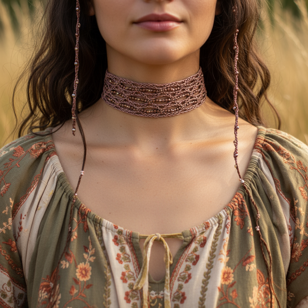 Shimmering Lace Necklace — Radiance, Woven Close to the Heart