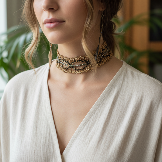 Grace Catcher necklace, Supple Leather with a Quiet Strength