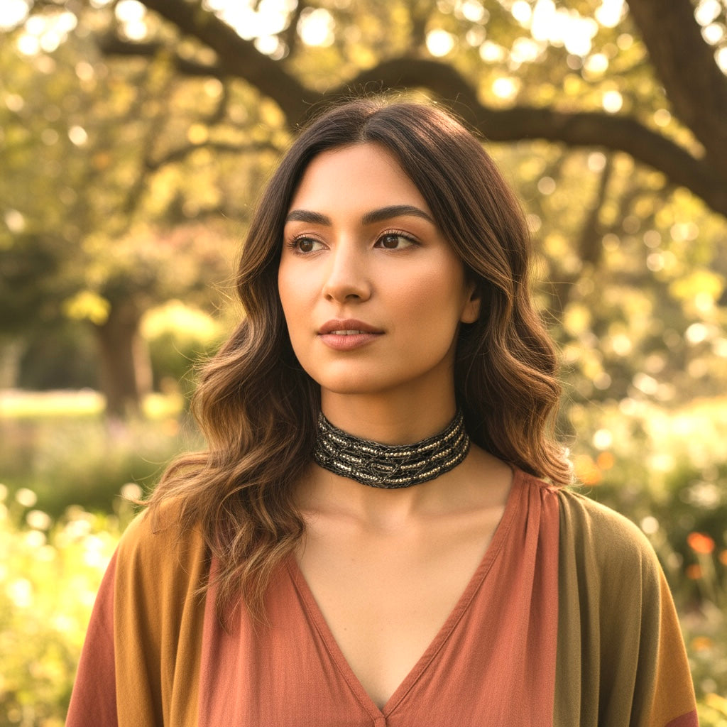 Shimmering Lace Necklace — Radiance, Woven Close to the Heart