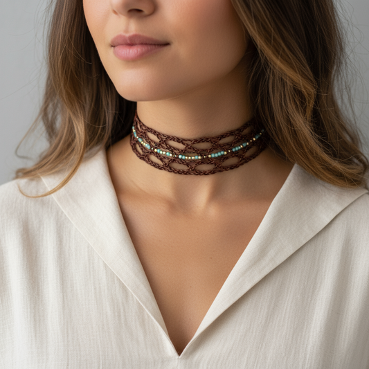 Wild Grace Leather necklace, Boho Inspired Style with Spirit
