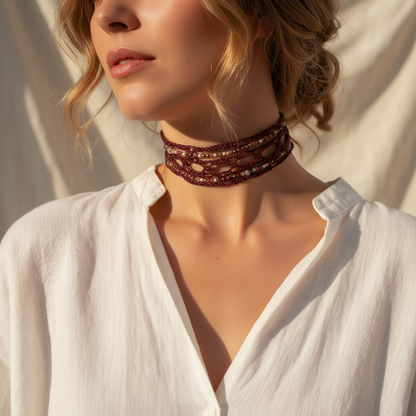 Wild Spirit Leather necklace, Desert Light, Earthbound Soul