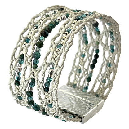 Gem & Grove bracelet, Earth Toned Leather with Natural Accents