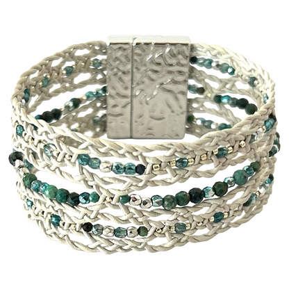 Gem & Grove bracelet, Earth Toned Leather with Natural Accents