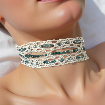 Gem & Grove leather lace necklace, Ocean Soul, Earth Roots
