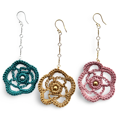 Wildflower Whisper Leather Lace earrings, Boho Bloom for the Free-Spirited Soul