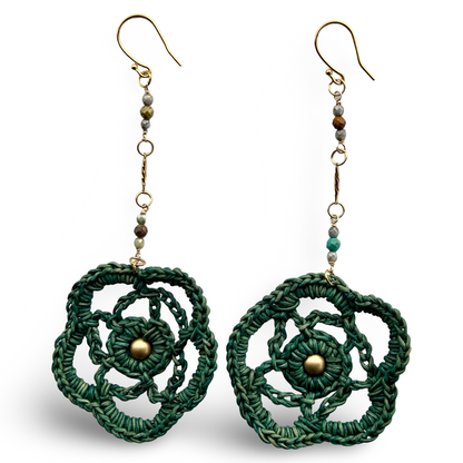 Wildflower Whisper Leather Lace earrings, Boho Bloom for the Free-Spirited Soul