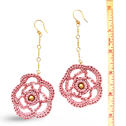 Wildflower Whisper Leather Lace earrings, Boho Bloom for the Free-Spirited Soul