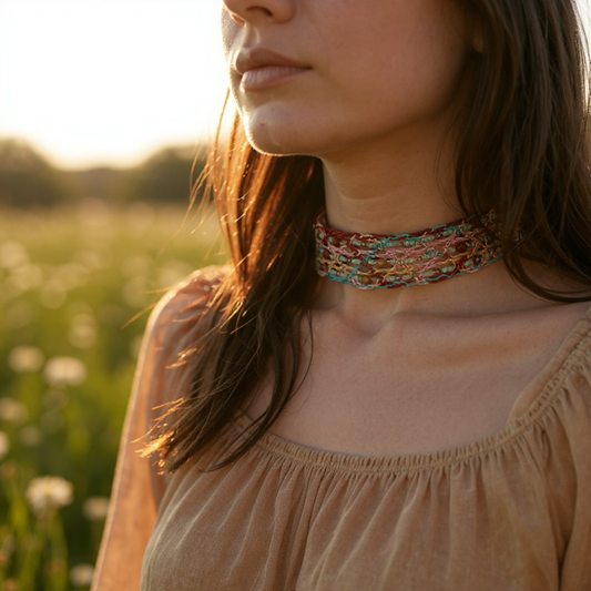 Mandala Muse Leather Choker – A Circle of Light, Close to the Heart