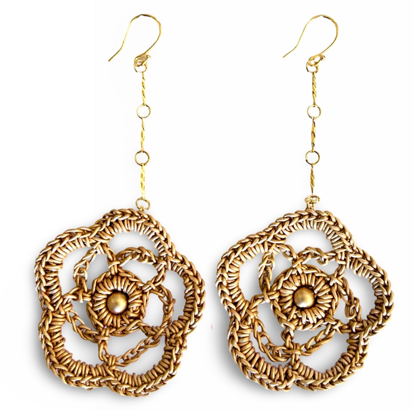 Wildflower Whisper Leather Lace earrings, Boho Bloom for the Free-Spirited Soul