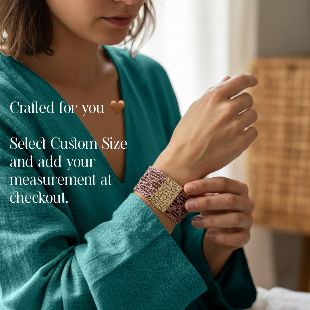 Shimmering Lace bracelet, Soft Shine in Handcrafted Leather