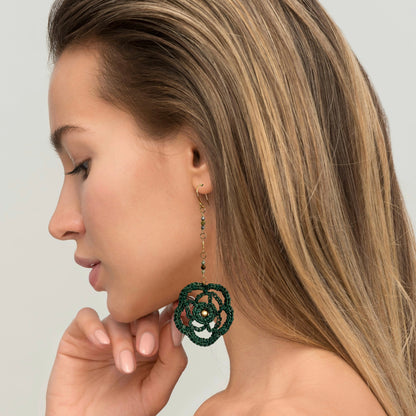 Wildflower Whisper Leather Lace earrings, Boho Bloom for the Free-Spirited Soul