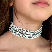 Load image into Gallery viewer, Chrysocolla Azurite Lace bracelet and choker

