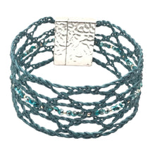 Load image into Gallery viewer, Bohemian Leather Lace Bracelet Teal Beads
