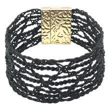 Load image into Gallery viewer, Bohemian Leather Lace Bracelet Black Beaded

