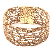 Load image into Gallery viewer, Bohemian Leather Lace Bracelet Gold Beaded
