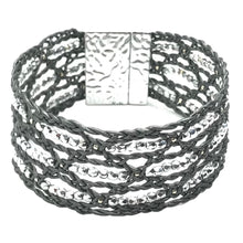 Load image into Gallery viewer, Bohemian Leather Lace Bracelet Silver Beaded
