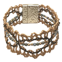 Load image into Gallery viewer, Spirited Grace Bohemian Leather Lace Bracelet Gold Moss Beaded

