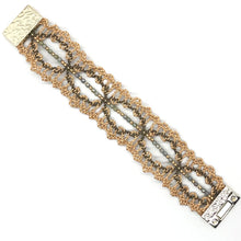 Load image into Gallery viewer, Spirited Grace Bohemian Leather Lace Bracelet Gold Moss Beaded Flaat

