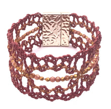 Load image into Gallery viewer, Bohemian LeatherSpirited Grace Elegant Leather Lace Bracelet Red Brown Indian Sun Beaded
