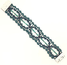 Load image into Gallery viewer, Spirited Grace Bohemian Leather Lace Bracelet Teal and Blue Beaded
