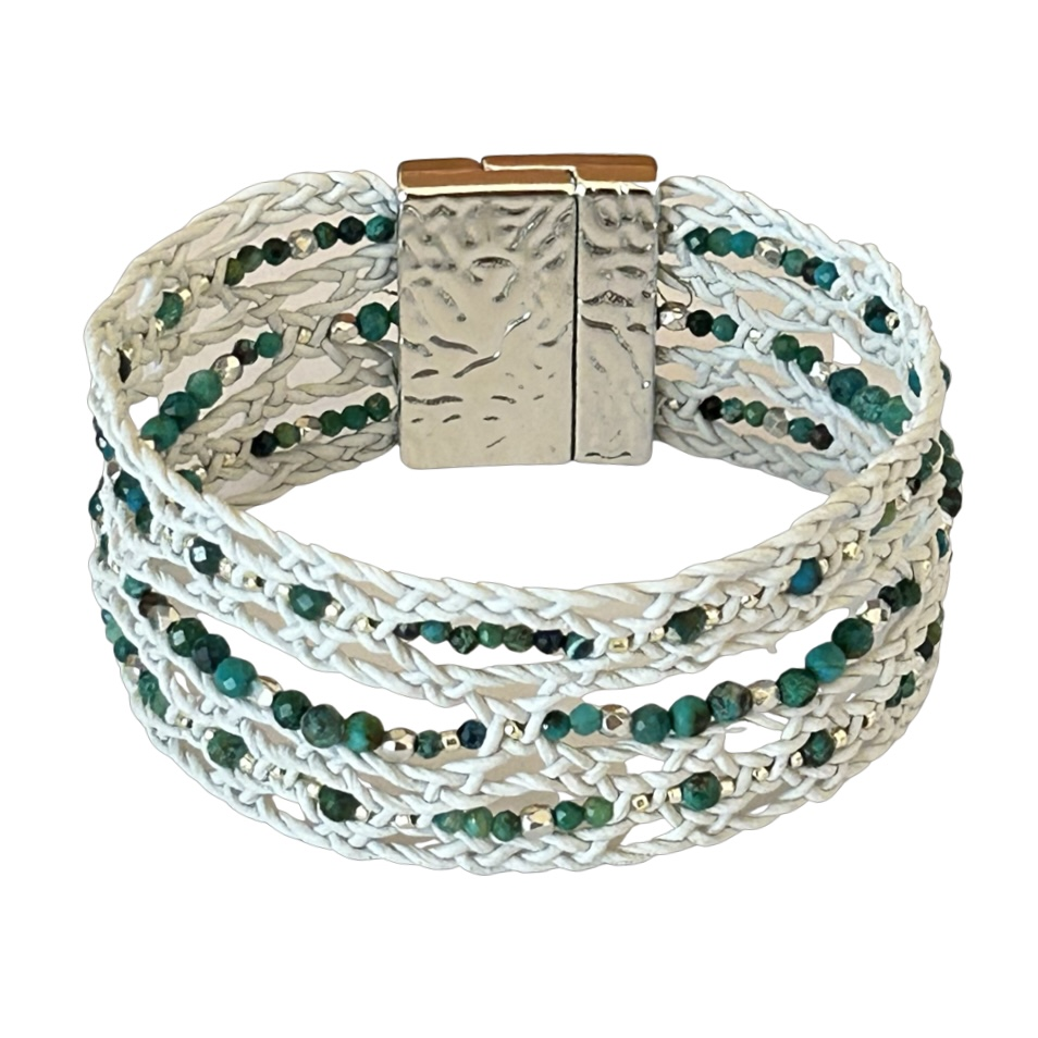 Chrysocolla Azurite Lace bracelet and choker
